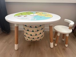 STOKKE MUtable Kinderspieltisch mit Stuhl & Zubehör–Wie new!