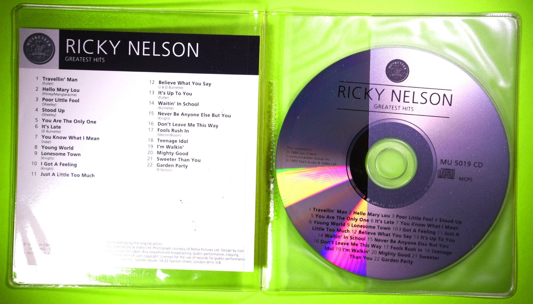 CD: RICKY NELSON  /  GRATEST HITS / WUNDERSCHÖNE RICKY NELSON CD – Usato da Luzern venduto da piro12 1