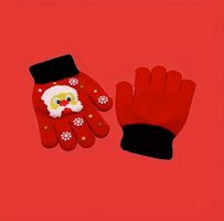 SÜSSE HANDSCHUHE SAMICHLAUS SCHNEEFLOCKEN ROT NEU+OVP