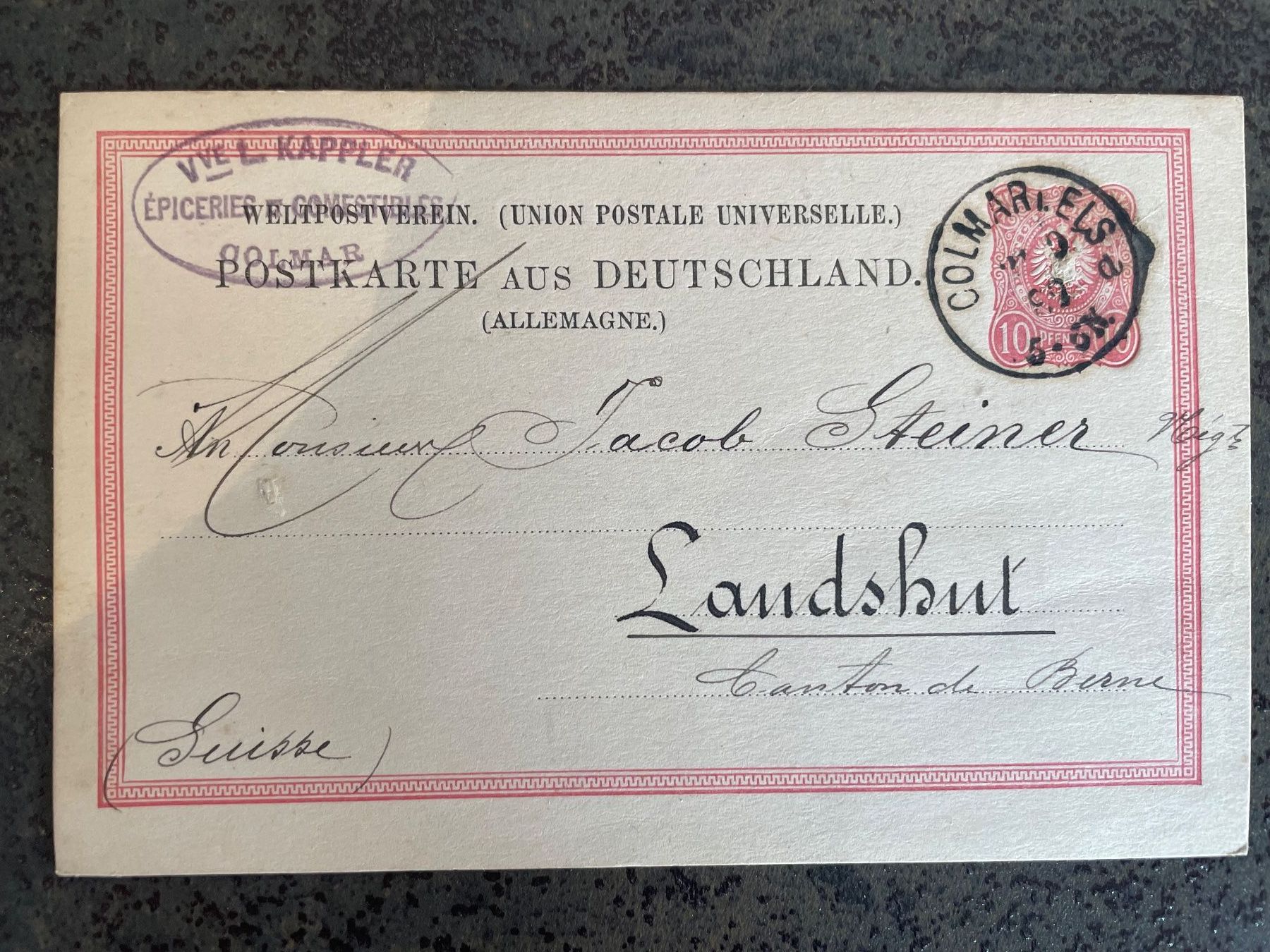Tutti i francobolli: 36POSTKARTEN, Einzigartige Korrespondenz 1882-1884/1892/1898 – Usato da Bronschhofen venduto da Ratz 2