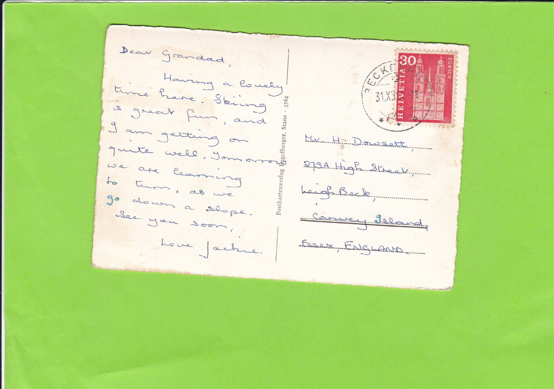 Cartoline postali: Auf Klewenalp mit Luftseilbahn – Usato da St. Peterzell venduto da neckertal 1