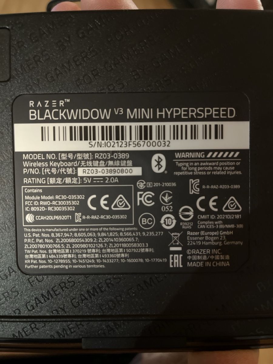 Razer Tastiere: Razer Blackwidow v3 mini Hyperspeed – Usato da Siebnen venduto da Sweetrevenge 1
