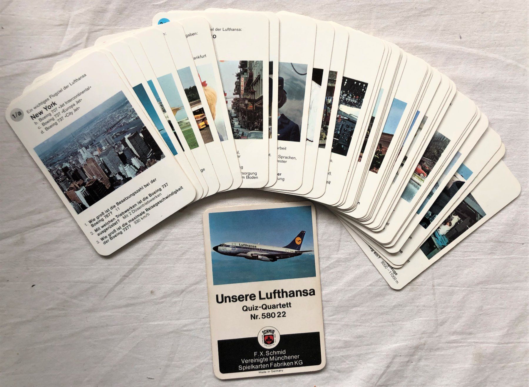 Giochi: Quartett - Unsere LUFTHANSA - F.X.Schmid - 1967 – Usato da Schaffhausen venduto da durruti 1