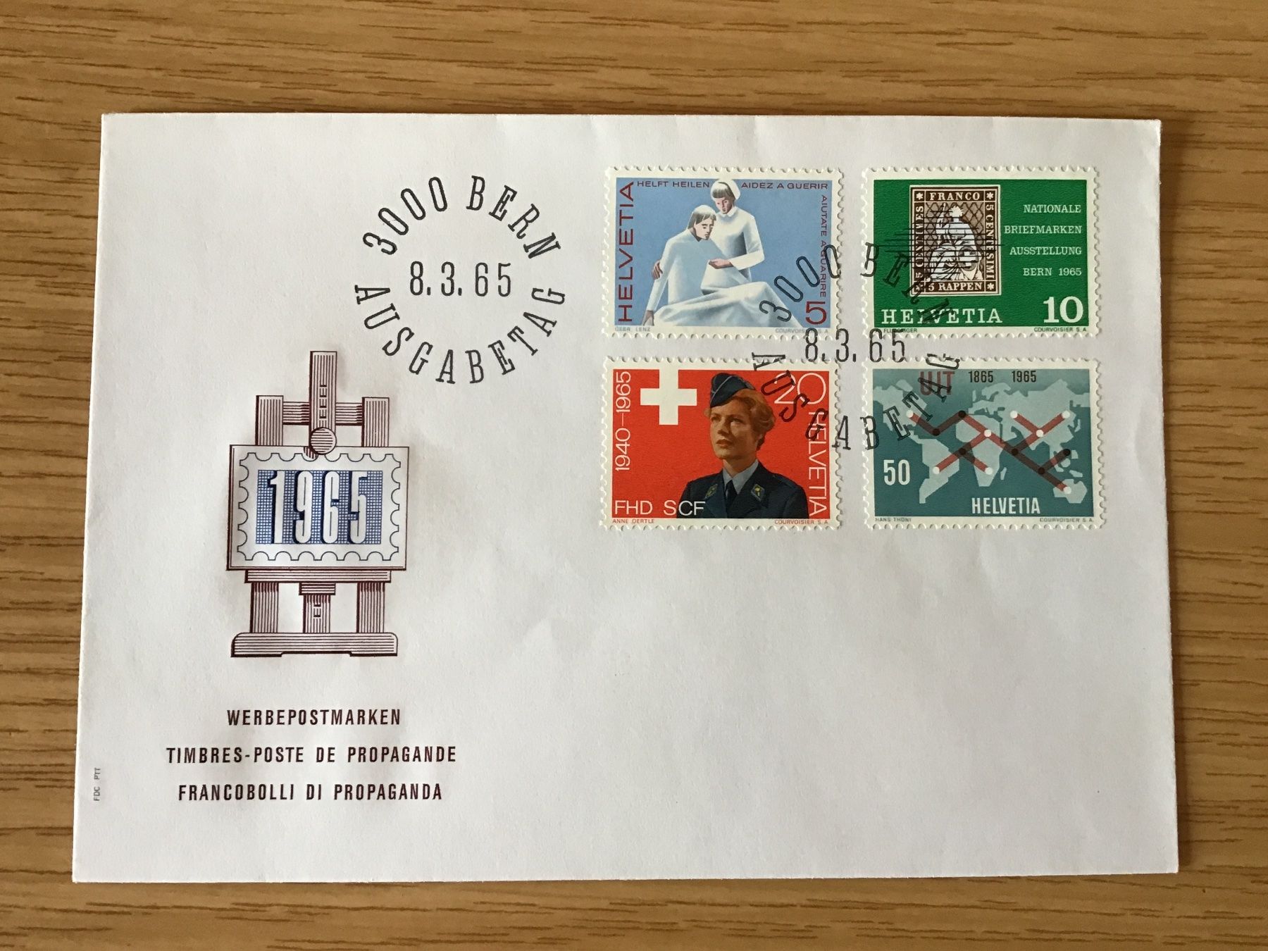 Tutti i francobolli: FDC PTT Werbemarken 8.3.1965 – Usato da Urtenen-Schönbühl venduto da absolut08
