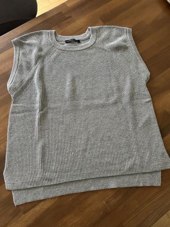 Gerry Weber Strickweste Pullunder Grau Rippenstrick Gr. 38