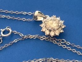 Luxus Elegante Zirkonia Kette Farbe : Silber weiss