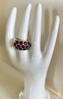 Granat Bijou: XL Silberring 925 mit 13 facettierten Granaten