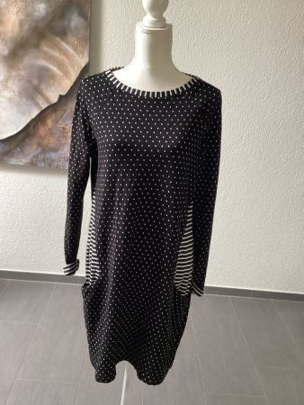 Seidel Damen Kleid schwarz weiss Punkte Gr. 42 guter Zustand