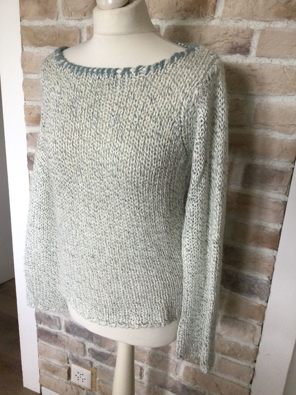 Maglioni & Felpe: Pull écru & bleu grosses mailles FRN, taille S – Usato da Agiez venduto da chouchanelle 7