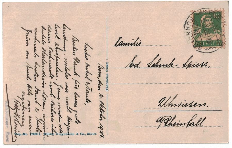 Cartoline postali: Bern, Historisches Museum, gelaufen 1923 – Usato da Frauenfeld venduto da POML 1