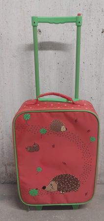 Kinderkoffer Igel Motiv rot mit Rollen