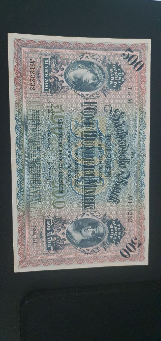 Banconote: 500 Mark Dresden 01. juli 1922 – Usato da Baden venduto da chris94