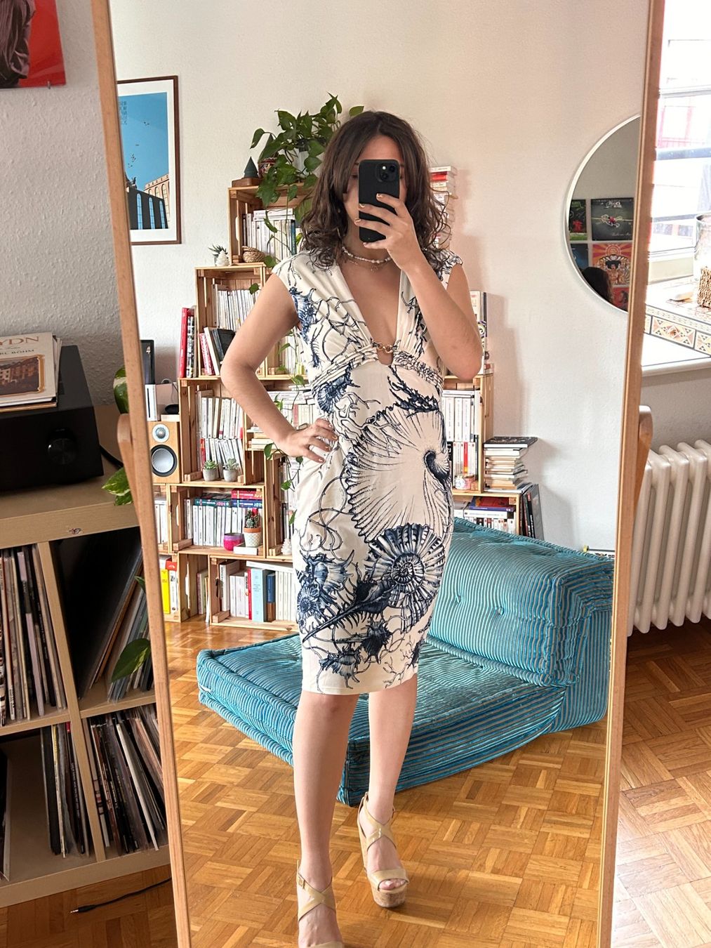 Roberto Cavalli Vestiti: Robe Roberto Cavalli imprimé coquillages – Usato da Geneve venduto da Salomevergne