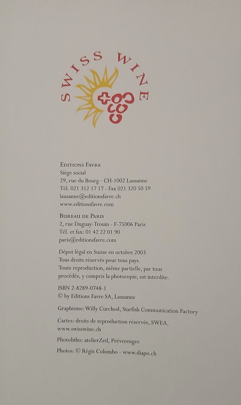 Libri: Vignobles Suisses – Usato da Le Sentier venduto da arc_2thy 1