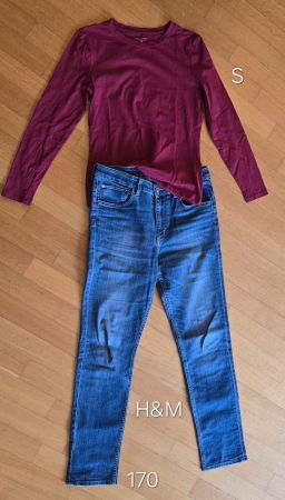 H&M Jeans, Grösse 170 + Shirt Gr S