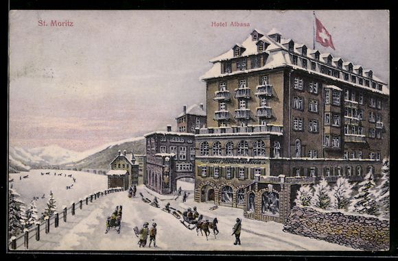 Ansichtskarten: AK St. Moritz, Hotel Albana, 1911 – Gebraucht aus Berlin von bartko-reher