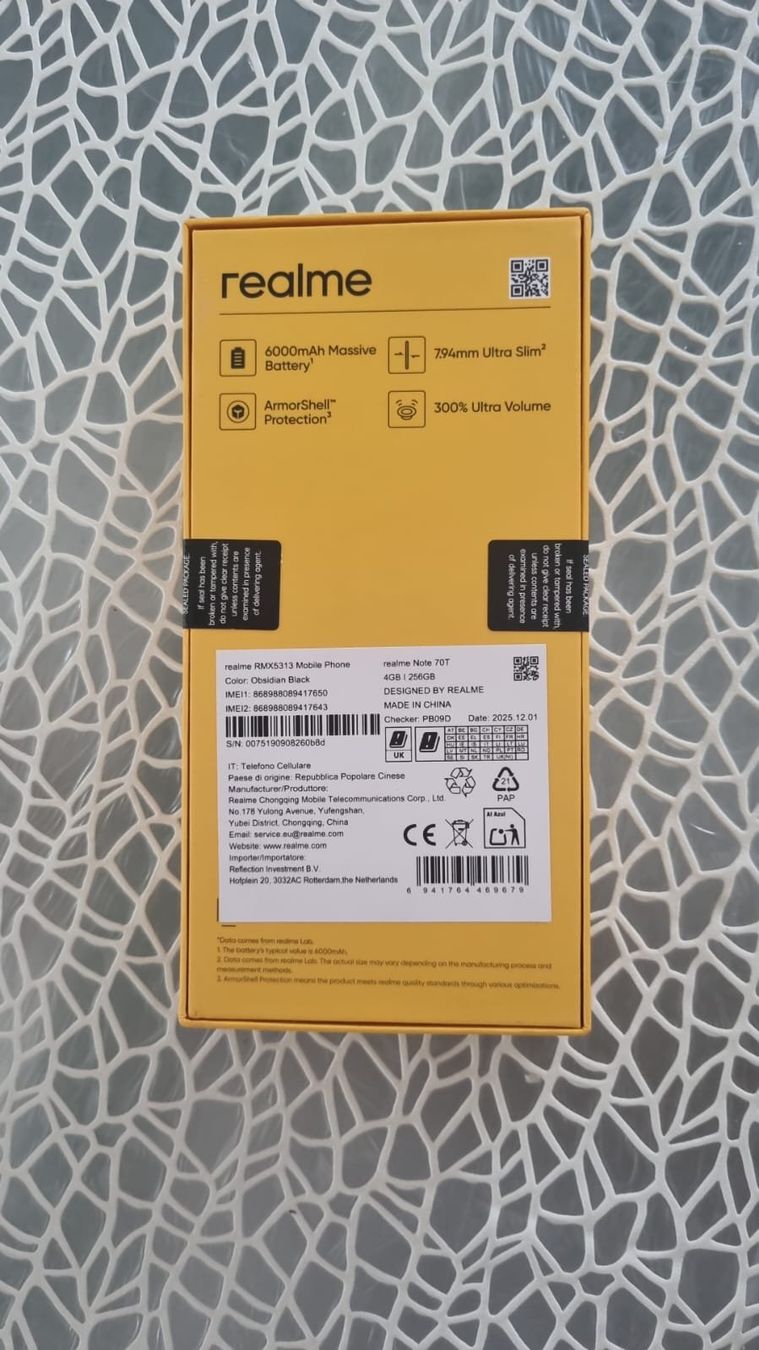 Realme Telefoni cellulari / Smartphones: Realme note 70T NUOVO sigillato – Nuovo e nell'imballaggio originale da Cadenazzo venduto da man_9hnd 2