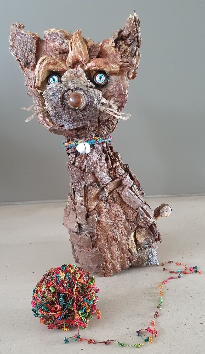 Sculture & Statue: Holz-Kätzchen, handgemachtes Einzelstück – Nuovo (secondo la descrizione) da Gossau SG venduto da ush_db7j 3