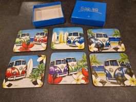 6 Stk. Untersetzer VW BUS Bulli T1 Motive