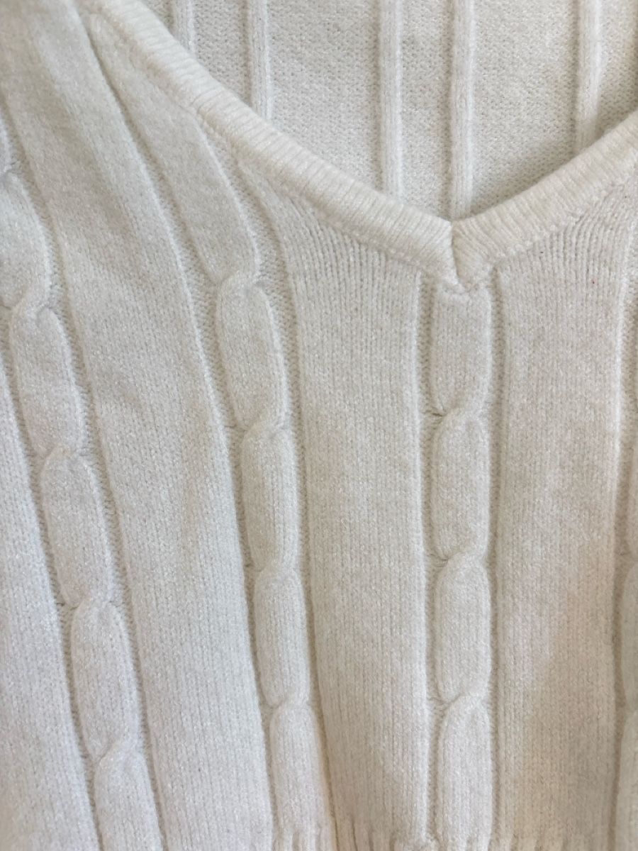 Maglioni & Felpe: FB Sisters White Cable Knit Cropped Sweater - Size S – Nuovo (secondo la descrizione) da Zollikon venduto da ely.p 2