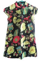 ca Gr.140 Kleid schwarz bunt leicht Brust einfach 45cm L70cm