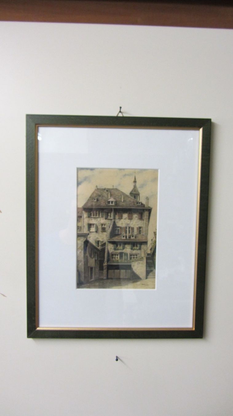 Foto & Immagini: Alt-Basel, Kellergässlein, Orig. Farbstiftzeichnung – Usato da Hölstein venduto da niala06