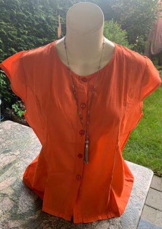 NEU: Indische Baumwollbluse, orange ,Boom Baba, NP: 39.-