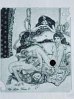 Exlibris Günter Hujber Original Radierung Erotik signiert