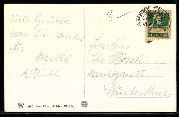 Cartoline postali: Appenzell, Totalansicht aus der Vogelsch – Usato da Berlin venduto da bartko-reher 1