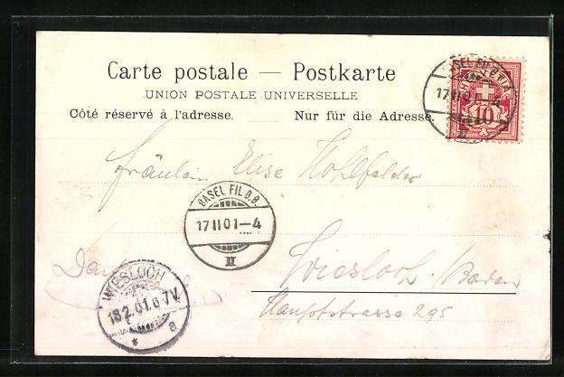 Cartes postales: Litho Basel, Uferpartie mit Kirche und B – D'occasion à Berlin par bartko-reher 1