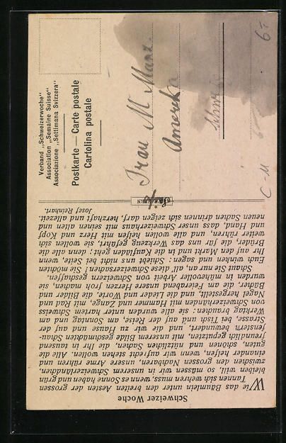 Cartoline postali: Schweiz, Schweizer Woche 1918, Ehret ein – Usato da Berlin venduto da bartko-reher 1