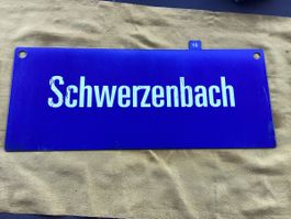 Originales SBB/CFF/FFS-Metallschild, Schwerzenbach/Rüti ZH
