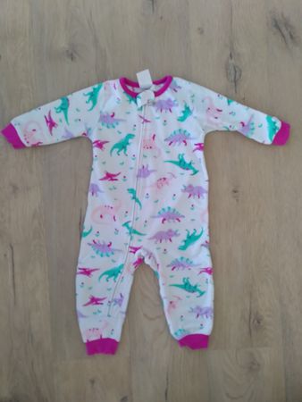 Fleece Pyjama mit Dinosauriern für Mädchen 