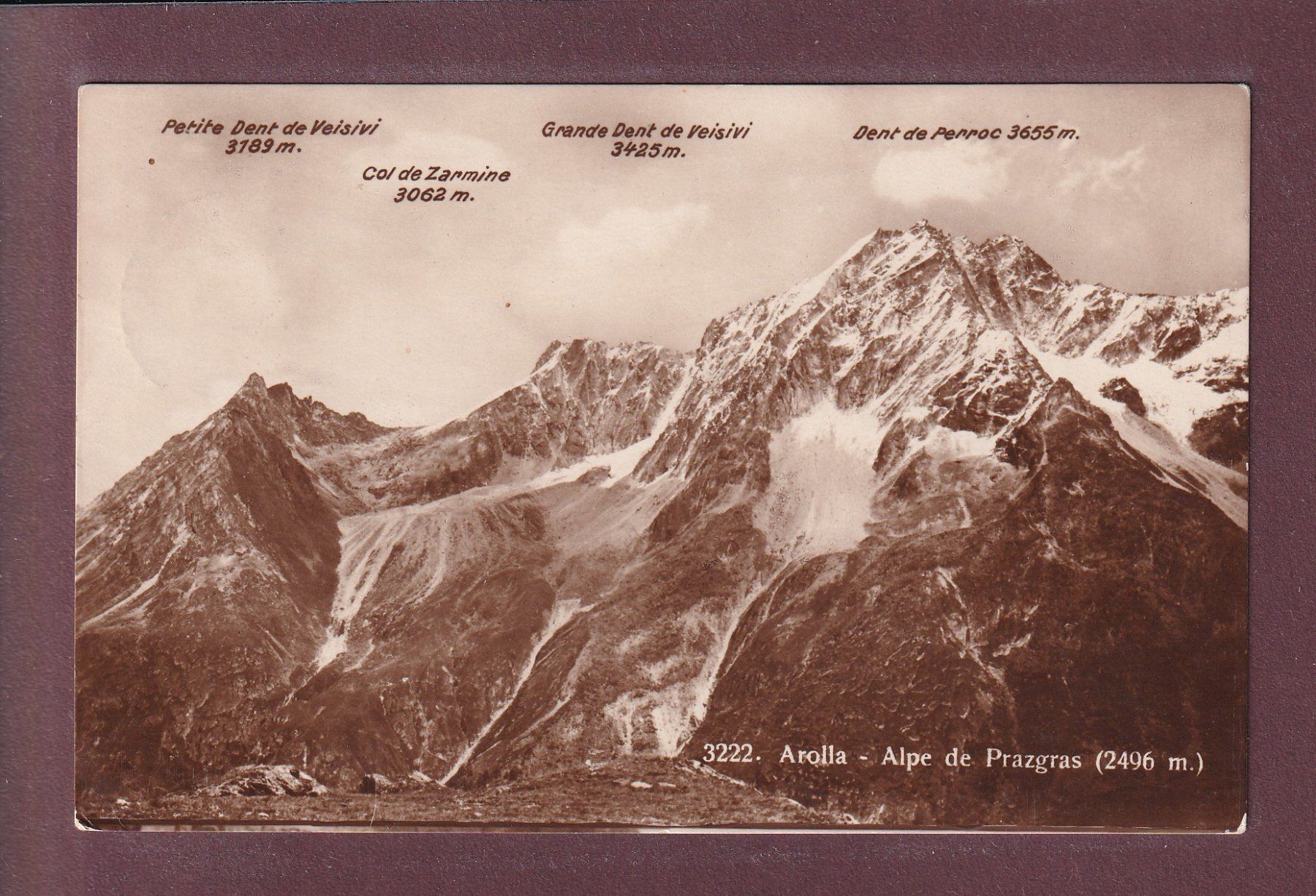 Cartes postales: Arolla - Alpe de PRAZGRAS - 1925 – D'occasion à Pully par nicecards