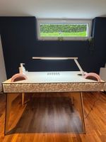 Nageltisch mit integriertem Absaugen und Lampe