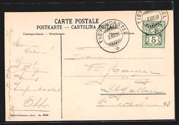 Cartoline postali: Tiefencastel, Teilansicht mit Blick zur  – Usato da Berlin venduto da bartko-reher 1
