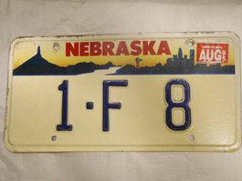 Nebraska Nummernschild 1-F8, USA, Vintage, Sammlerstück! ...