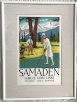 Samaden Engadin Golf-Plakat (1925) - Farbige Lithografie