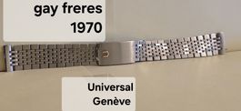 Bracelet gay freres Universal Genève 1970 acier Inox 18/neuf