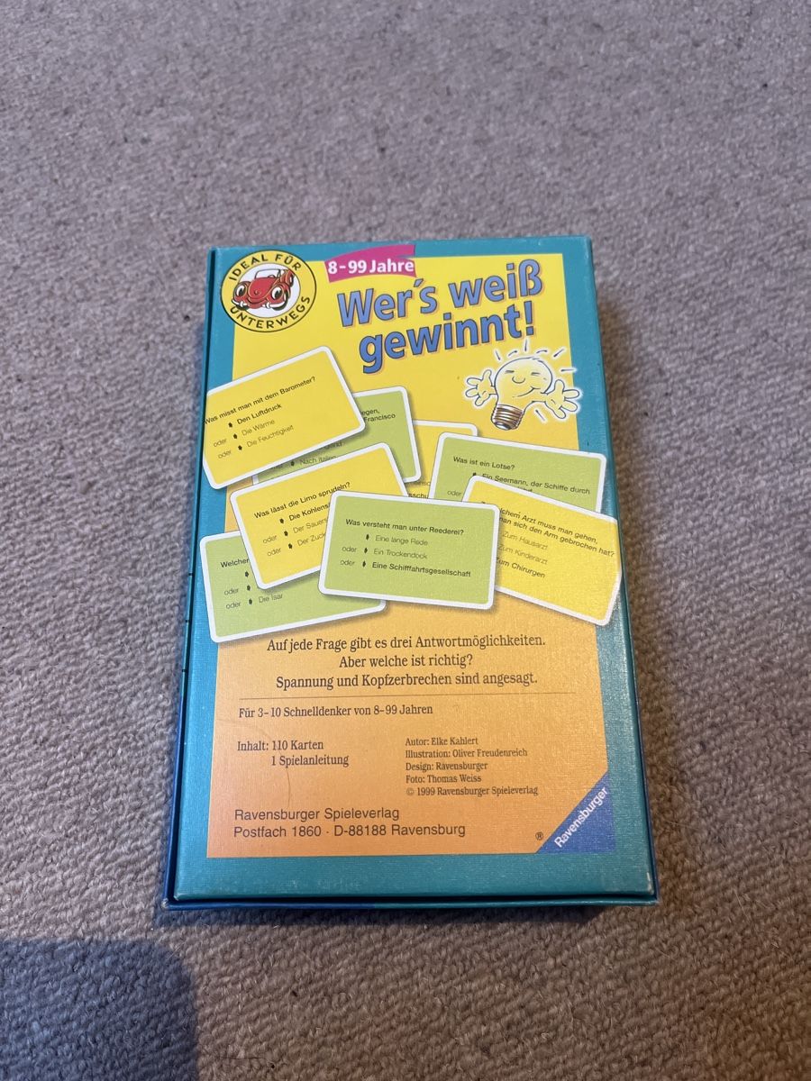 Ravensburger Giochi: Wer's weiss gewinnt - Quizspiel – Nuovo (secondo la descrizione) da Illnau venduto da MyCoin 1