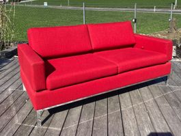 brühl tomo compact Sofa 2 Sitzer Couch Stoff rot