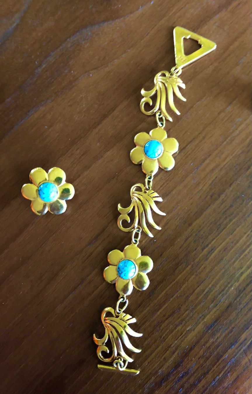 Catenine: Armband und zwei passende Ohrclips – Usato da St. Gallen venduto da bab_krt9