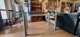 Glastisch Metallbeine rechteckig ca. 180x105cm guter Zustand