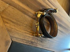 Dimacci Lederarmband mit goldenem Trensenverschluss