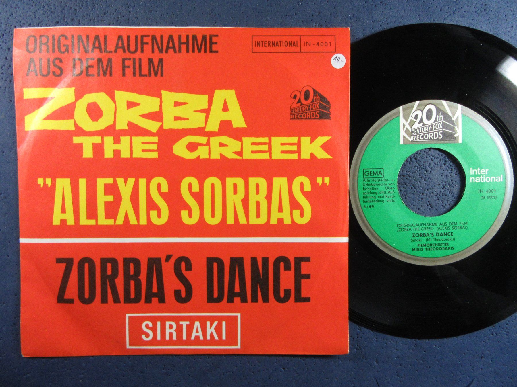ALEXIS SORBAS 7 quot SINGEL 45T ZORBA THE GREEK ZORBA #39 s DANCE (Gebraucht) in