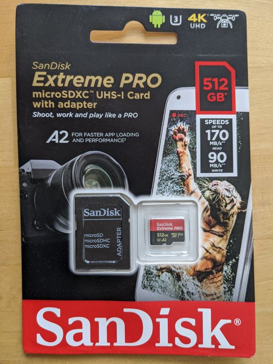 SanDisk Extreme Pro microSD A2 512GB (Neu und originalverpackt) in ...