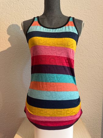 Damen Tank Top Bunt Gestreift Ärmelloses Shirt Gr S Bunt