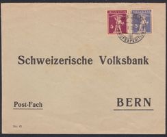 5+5c Tellknabe verschiedene Farben Brief 1928 innerhalb Bern