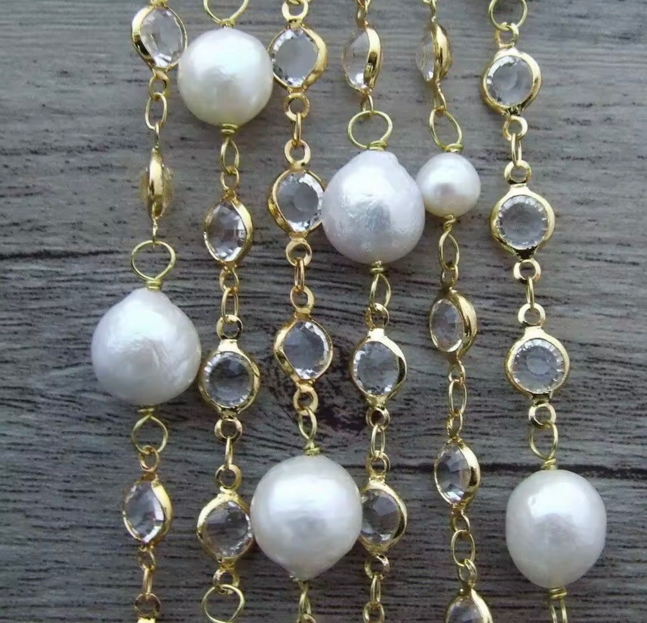 Ketten: Long collier perles et pierres dorées – Neu und originalverpackt aus St-Maurice von Sandrinette123 3