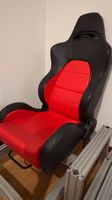 Schwarz-roter Renn-/Sportsitz aus Leder – Top Zustand